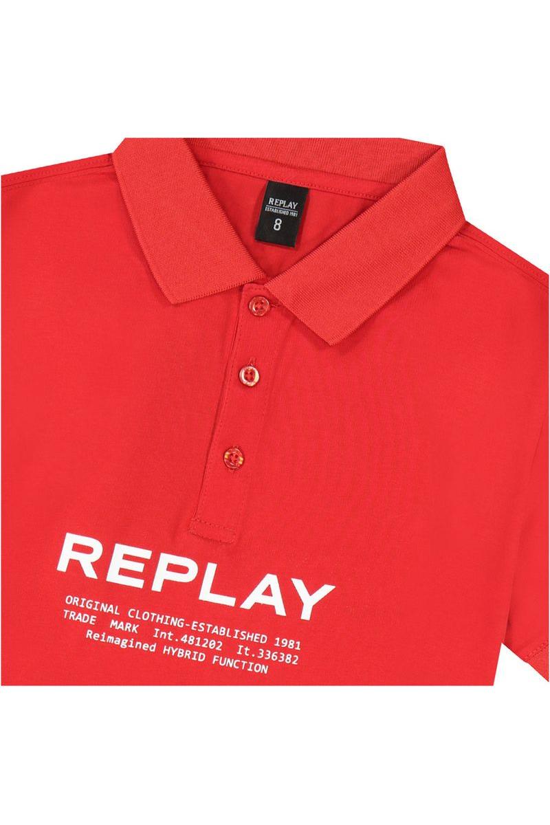 חולצת צווארון REPLAY כיתוב מקדימה לילדים