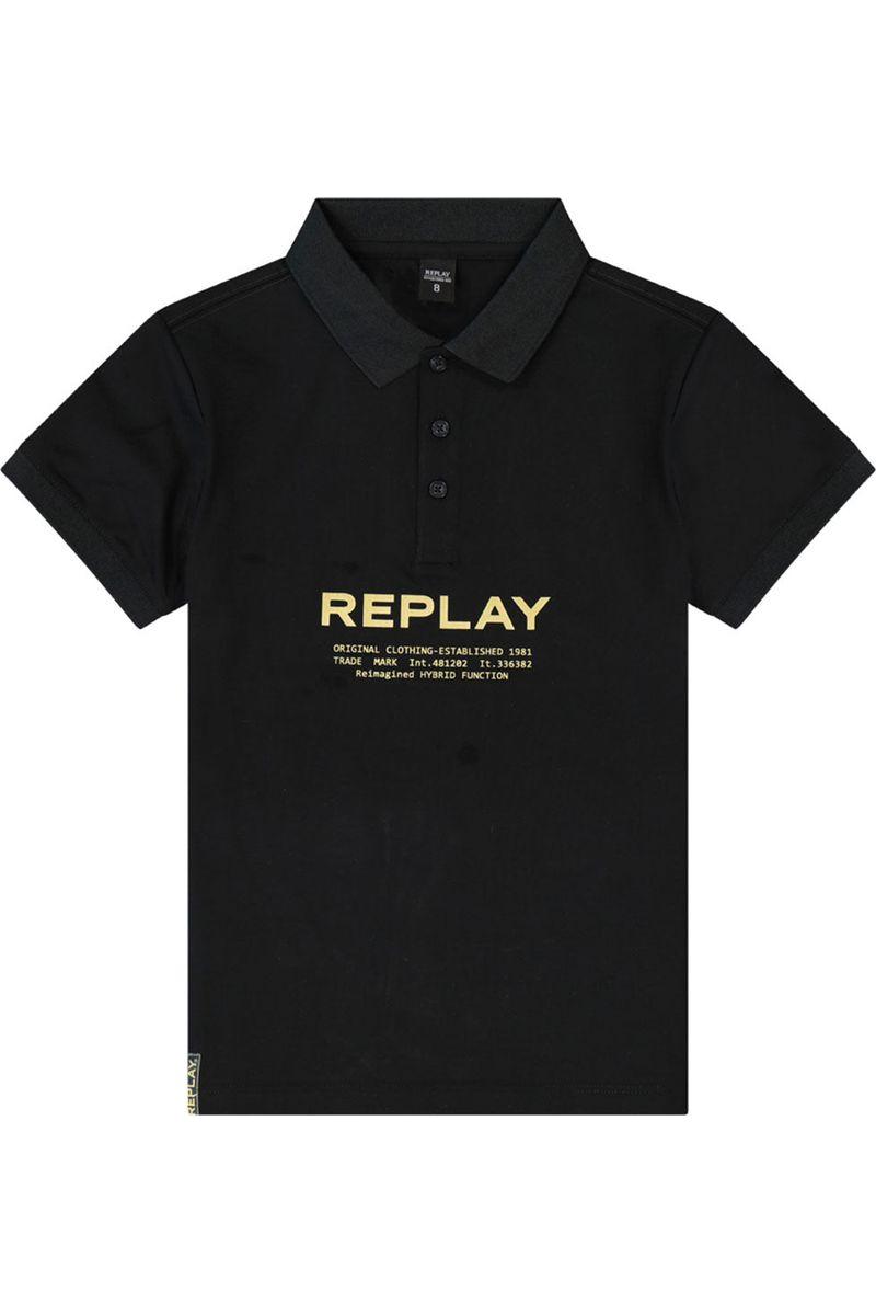 חולצת צווארון REPLAY כיתוב מקדימה לילדים