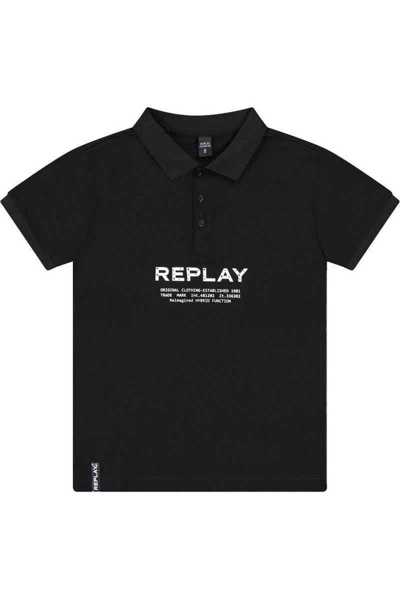 חולצת צווארון REPLAY כיתוב מקדימה לילדים