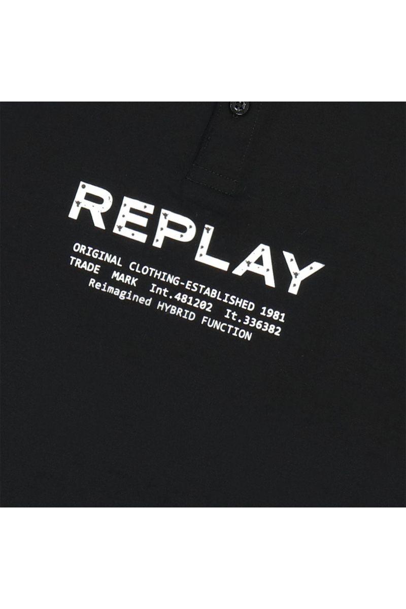 חולצת צווארון REPLAY כיתוב מקדימה לילדים