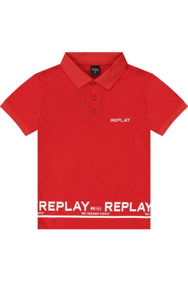 חולצת צווארון REPLAY הדפס לוגו לילדים