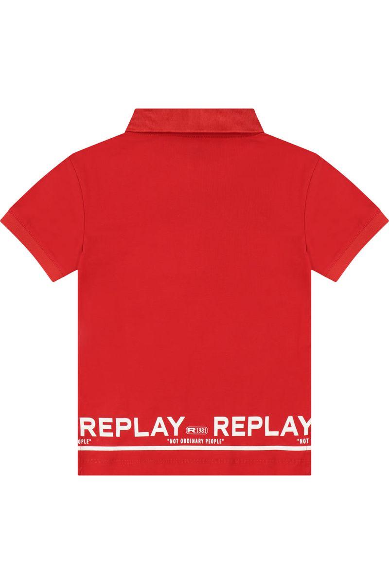 חולצת צווארון REPLAY הדפס לוגו לילדים