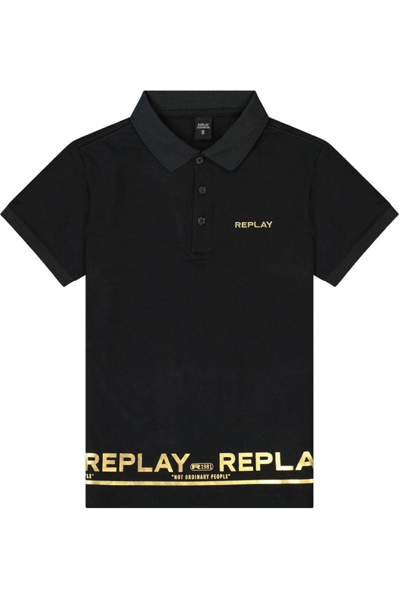 חולצת צווארון REPLAY הדפס לוגו לילדים