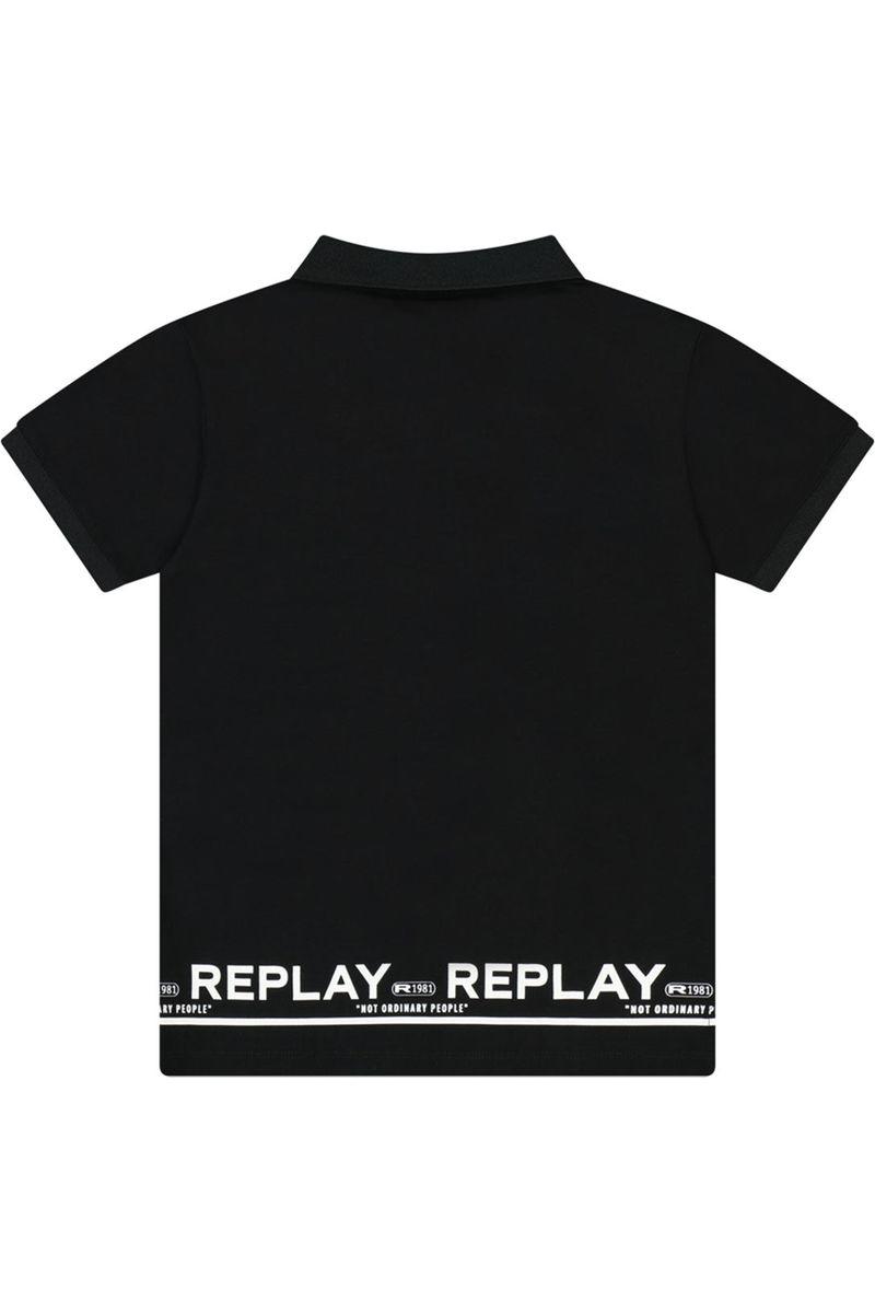 חולצת צווארון REPLAY הדפס לוגו לילדים