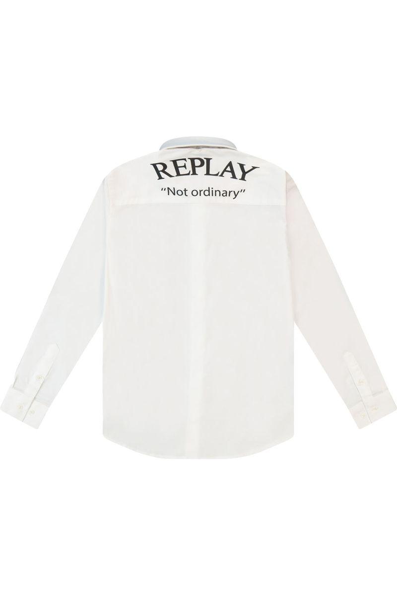 חולצה מכופתרת REPLAY לוגו בצד לילדים