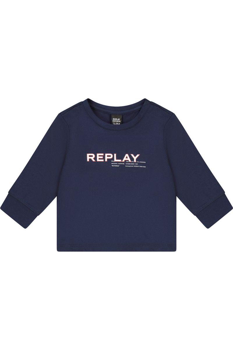 חולצת טי שרט REPLAY שרוול ארוך הדפס לוגו מותג לתינוקות