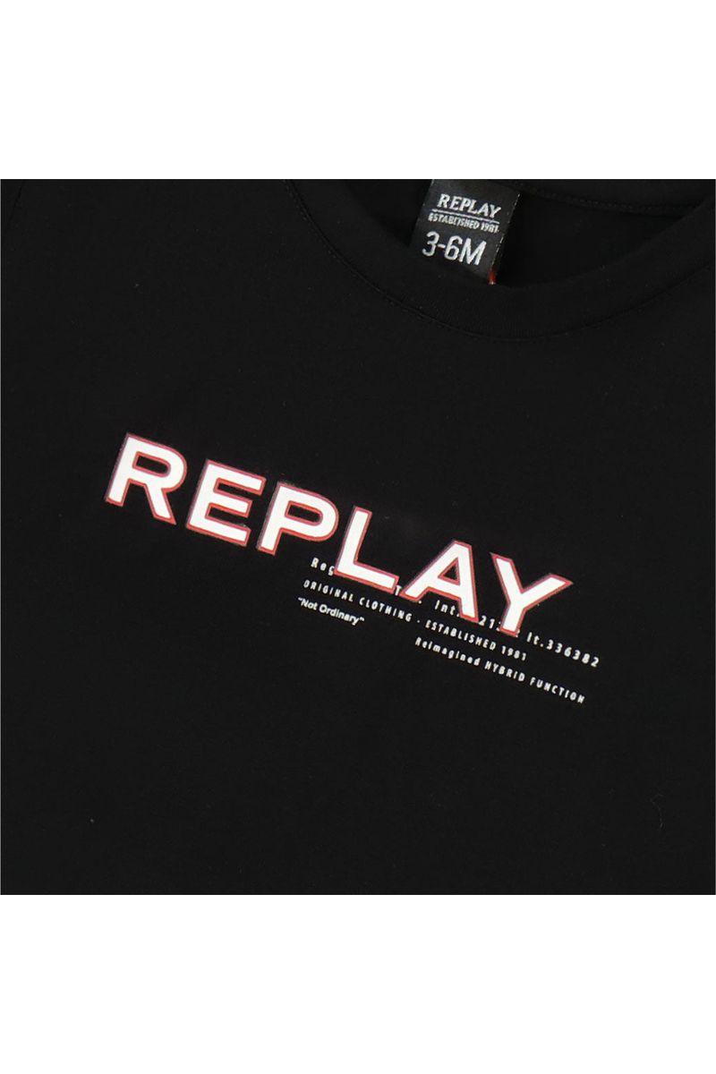 חולצת טי שרט REPLAY שרוול ארוך הדפס לוגו מותג לתינוקות