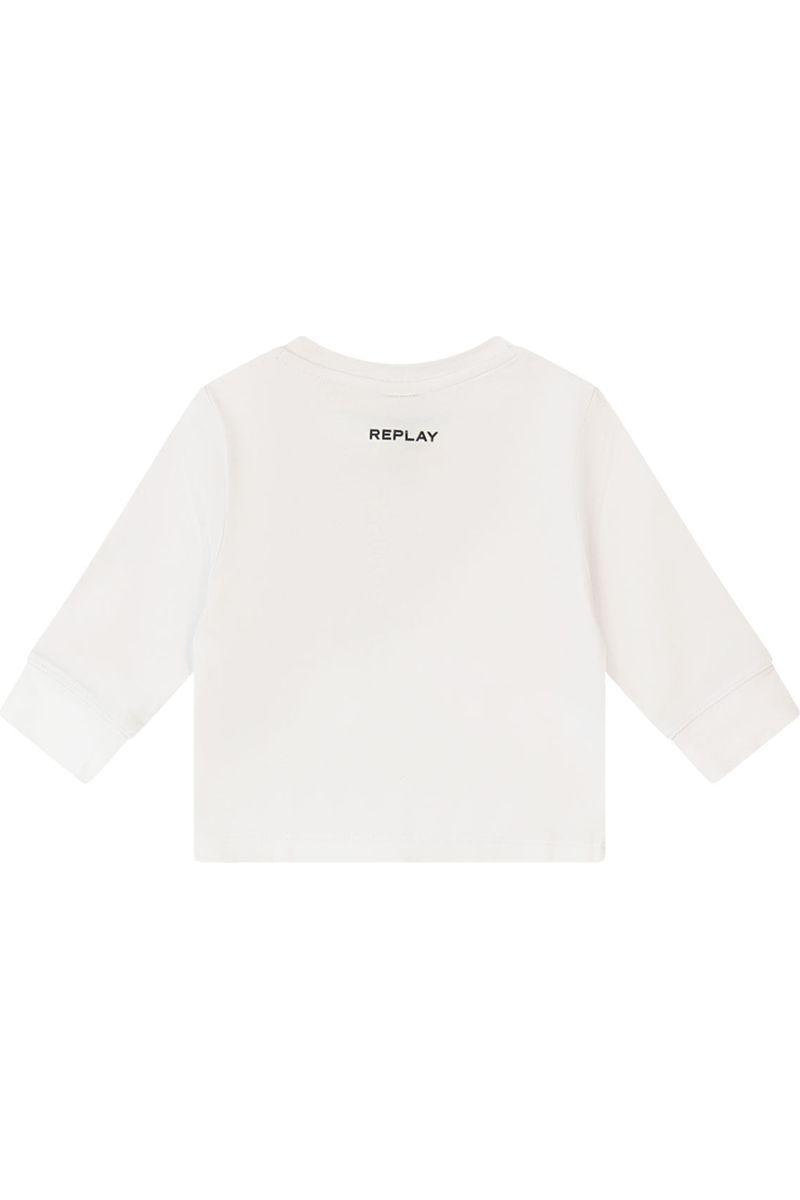חולצת טי שרט REPLAY שרוול ארוך לוגו מותג בצד לתינוקות