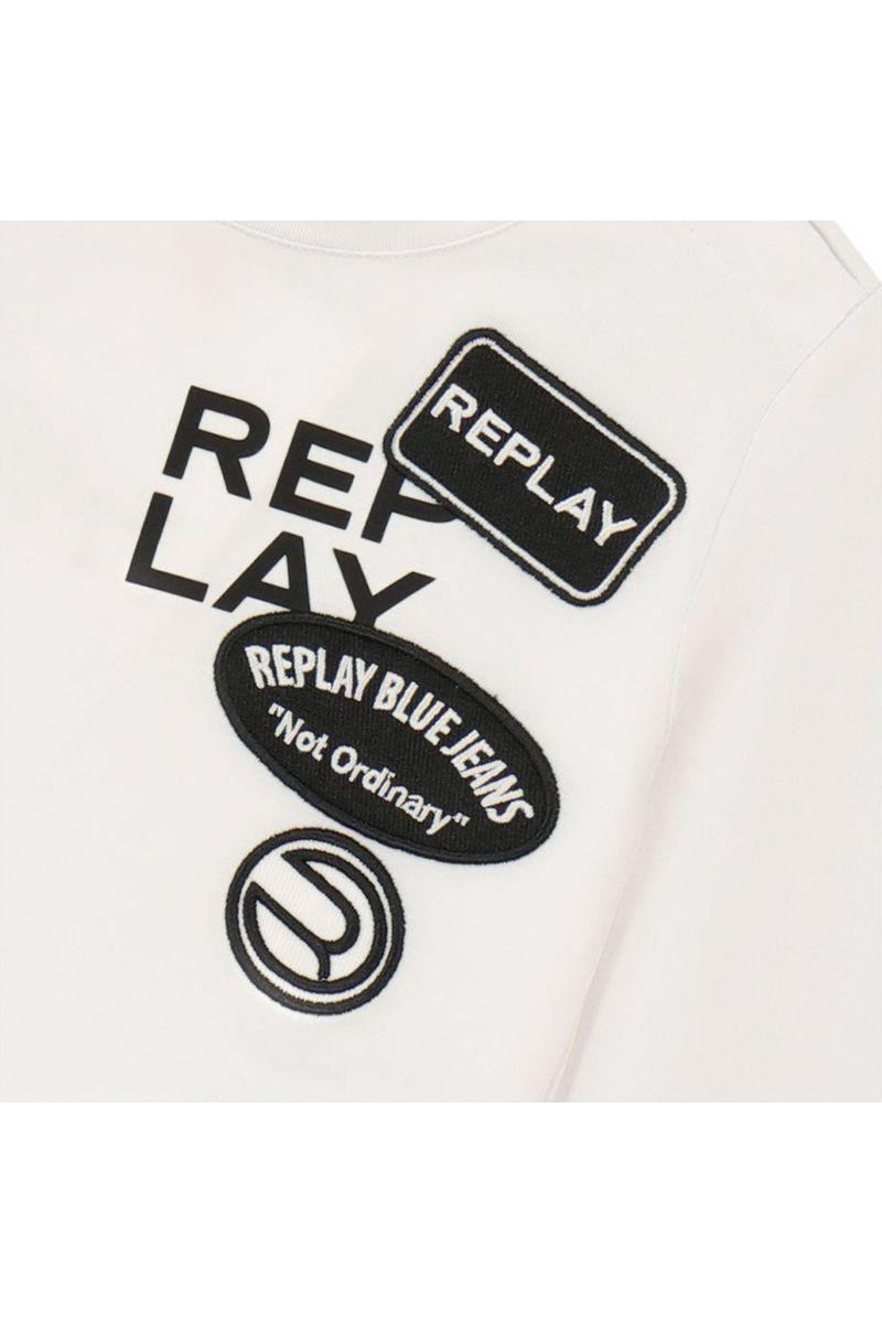 חולצת טי שרט REPLAY שרוול ארוך לוגו מותג בצד לתינוקות