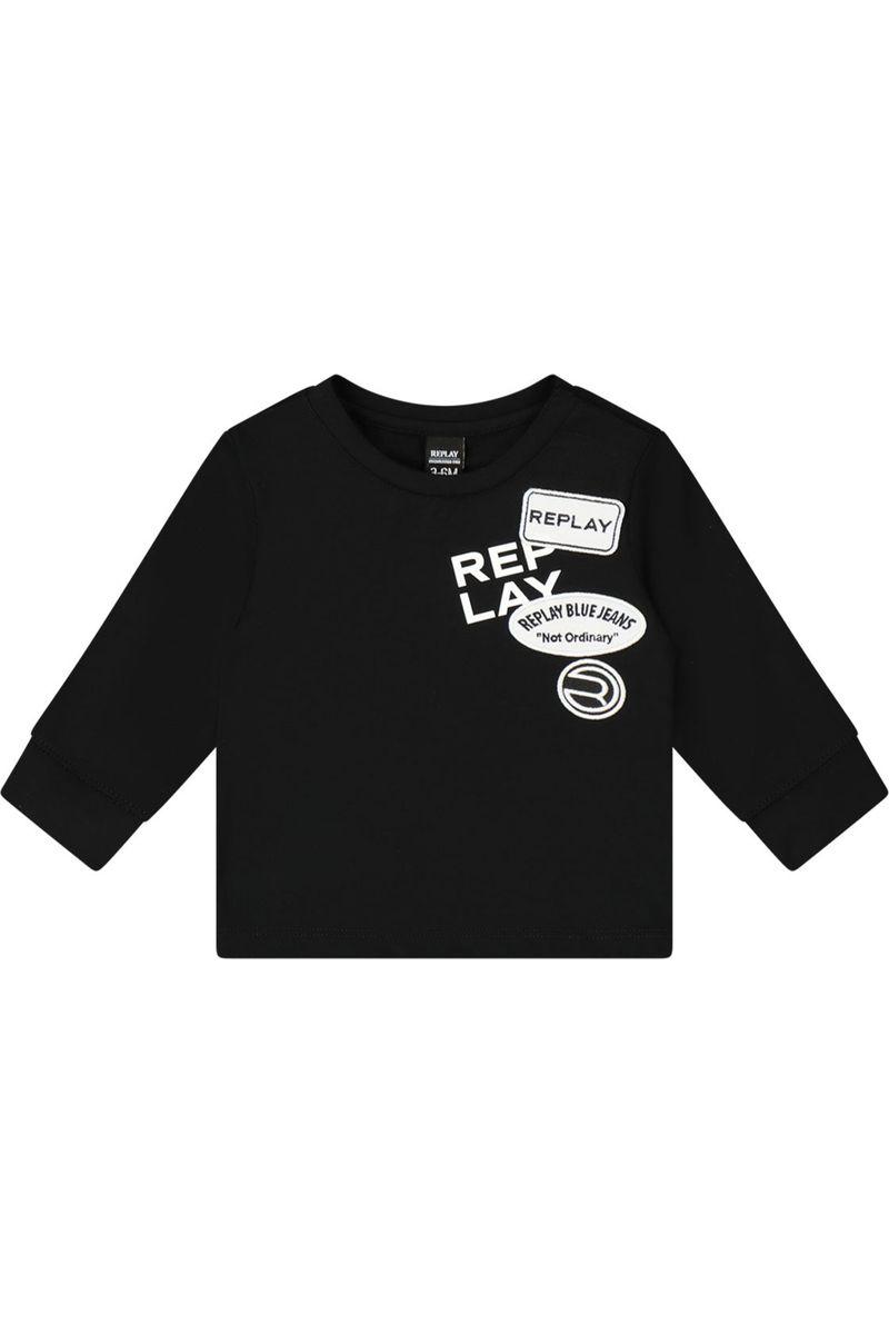 חולצת טי שרט REPLAY שרוול ארוך לוגו מותג בצד לתינוקות