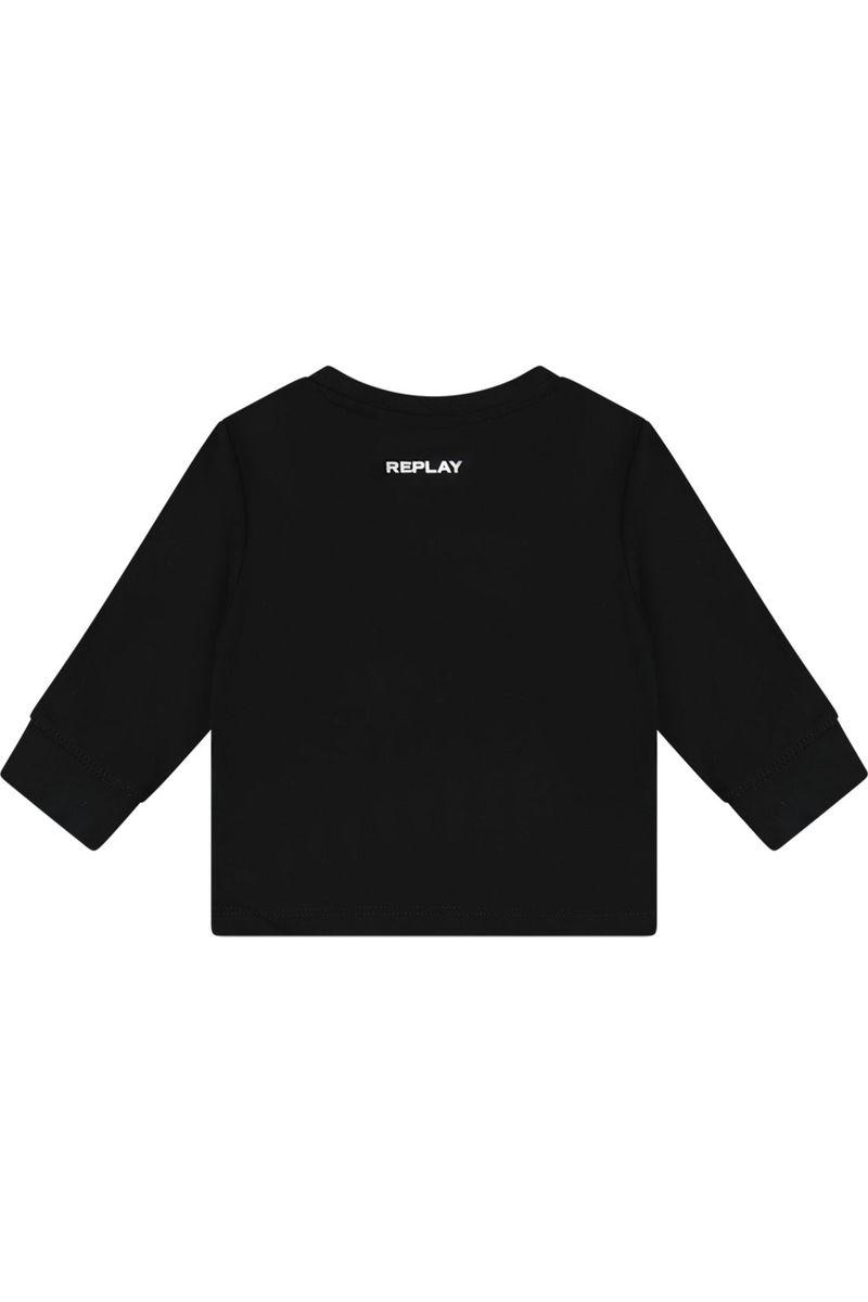 חולצת טי שרט REPLAY שרוול ארוך לוגו מותג בצד לתינוקות