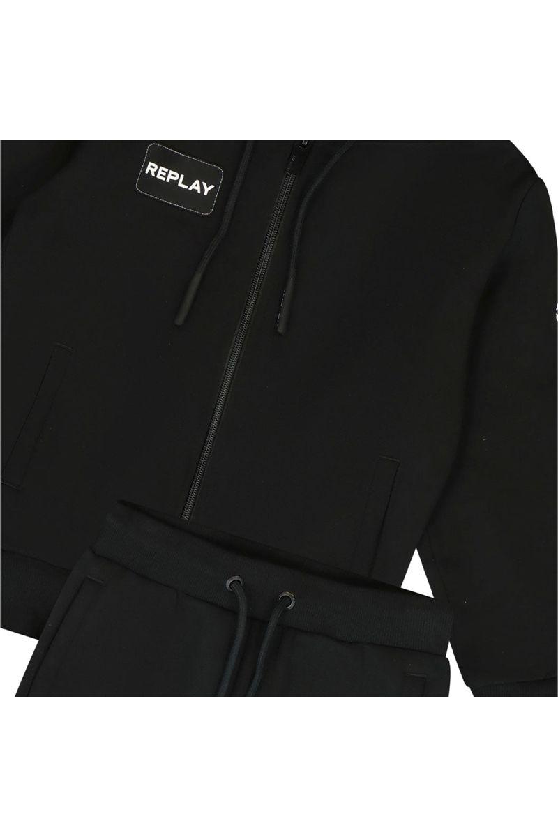 חליפת טרנינג REPLAY הדפס לוגו מותג בשרוול לילדים