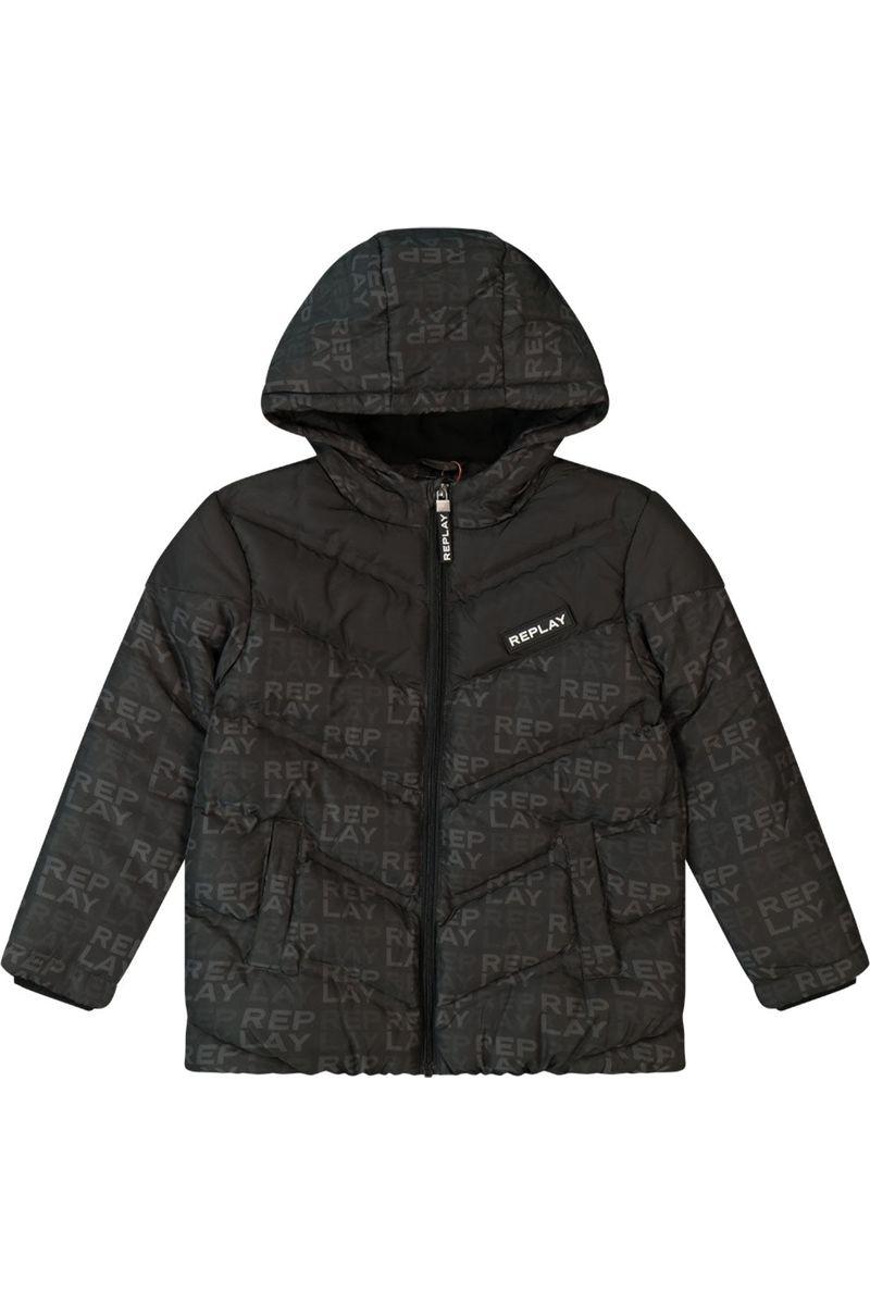 מעיל פוך REPLAY מונוגרמה מלאה לילדים