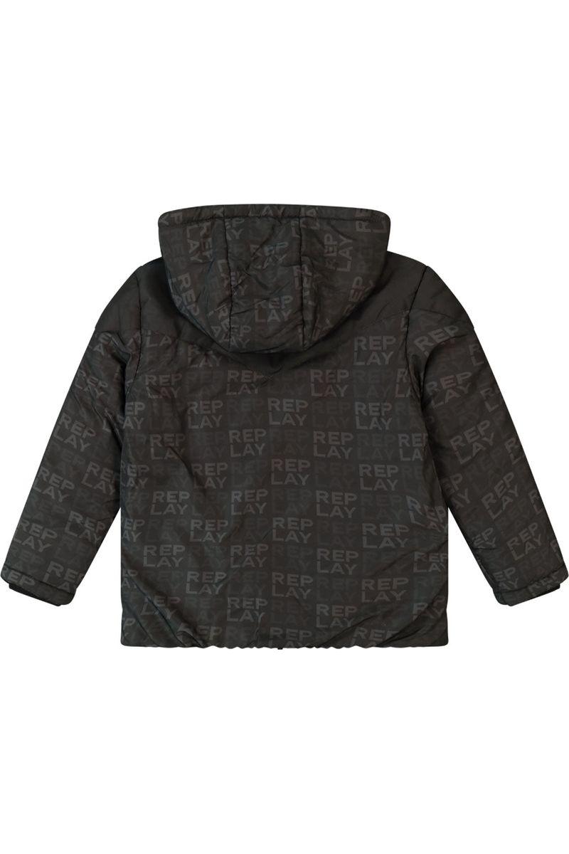 מעיל פוך REPLAY מונוגרמה מלאה לילדים