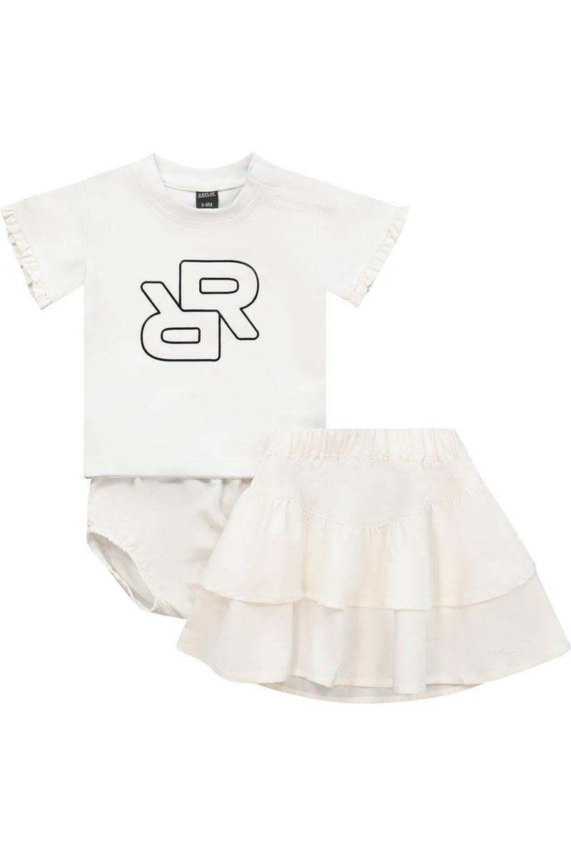 חליפת חצאית REPLAY מלמלה לתינוקות White / 3-6M