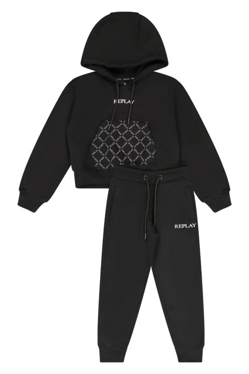 חליפת טרנינג REPLAY כיס לוגו מותג באמצע לילדות