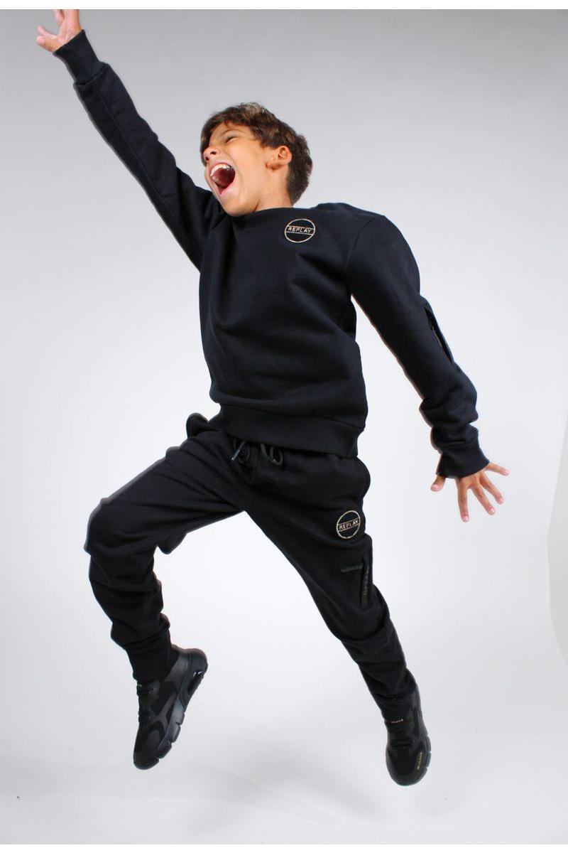 חליפת טרנינג REPLAY לוגו מותג בצד לילדים