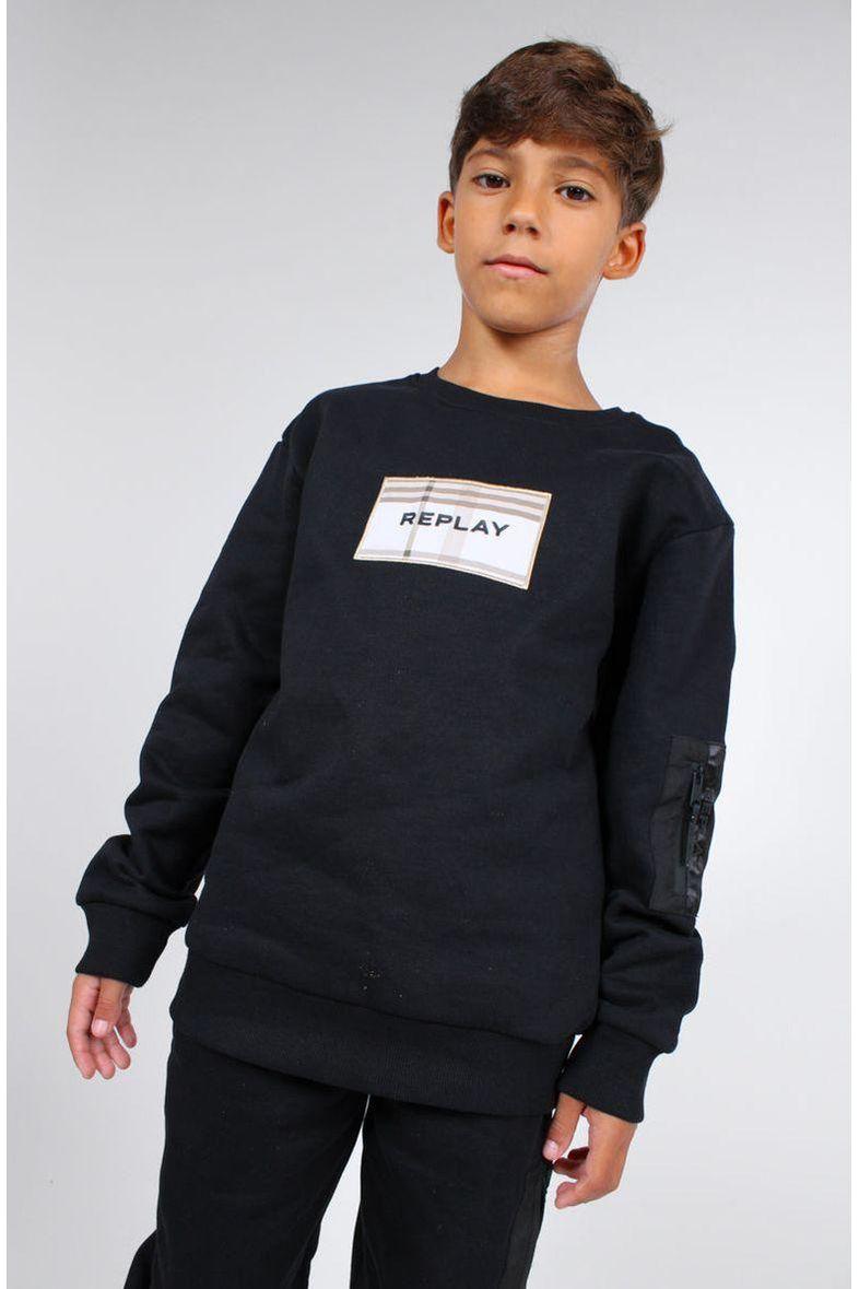 חליפת טרנינג REPLAY לוגו ריבוע באמצע לילדים