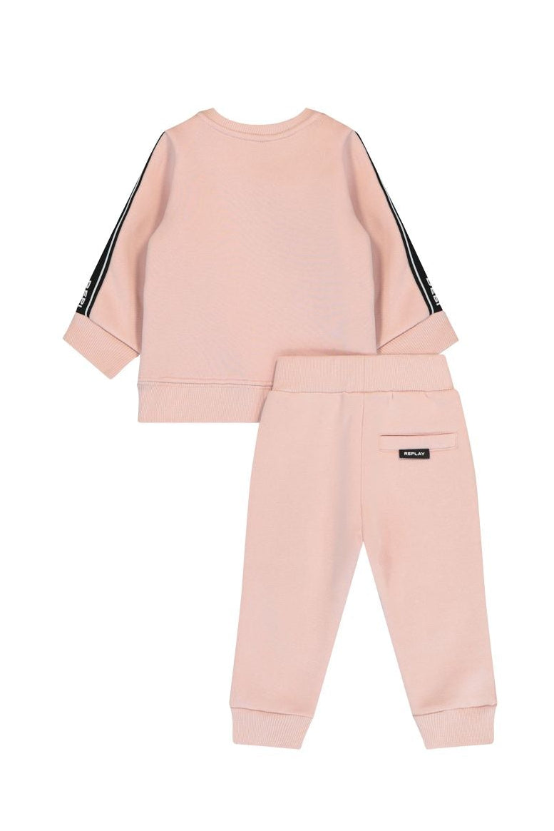 חליפת טרנינג REPLAYEPLAY קלאסית עם לוגו מודגש לתינוקות Pink / 3-6M