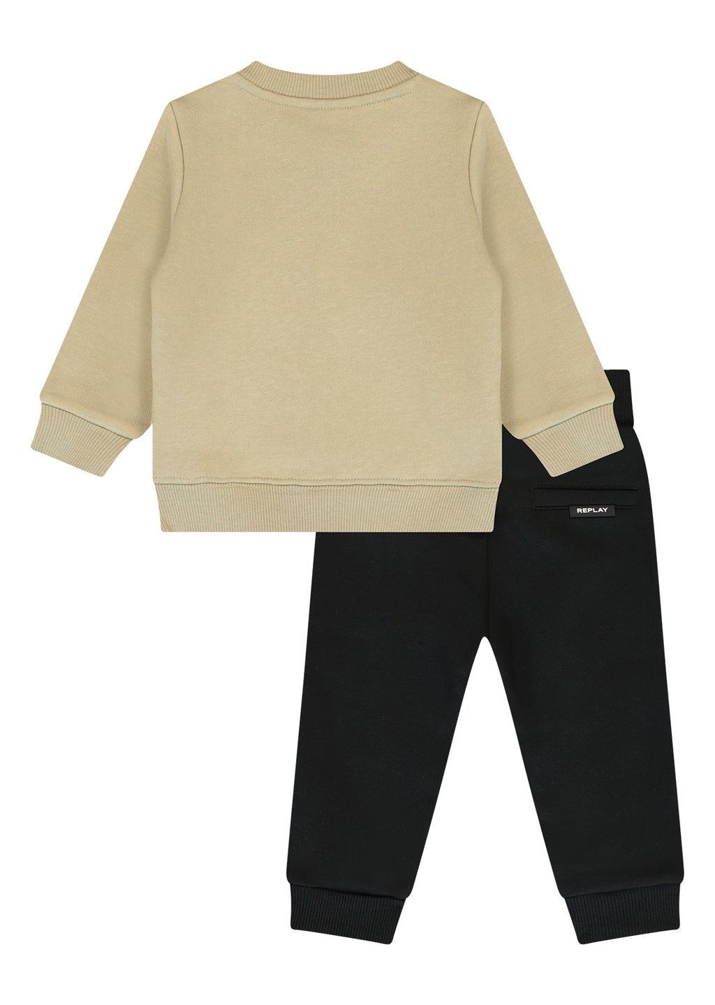 חליפת טרנינג REPLAY לוגו באמצע לתינוקות BEIGE / 3-6M