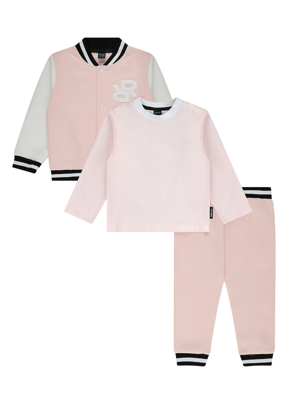 חליפת טרנינג REPLAY כפתורים לתינוקות Pink / 0-3M