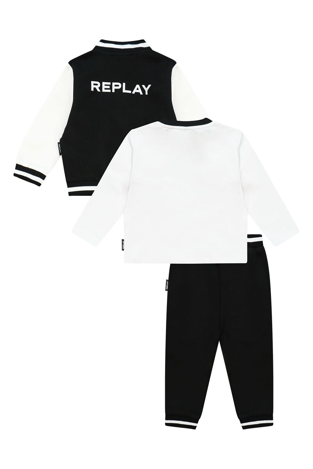 חליפת שלושה חלקים REPLAY כפתורים לתינוקות BLACK / 0-3M