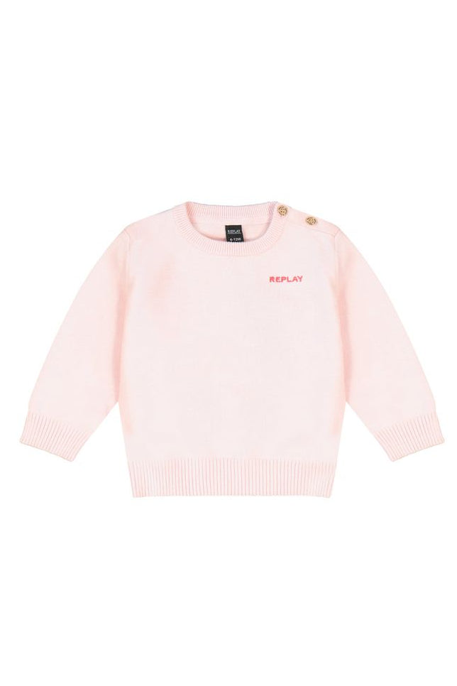 סווטשירט REPLAY לוגו מותג בצד לתינוקות Pink / 3-6M