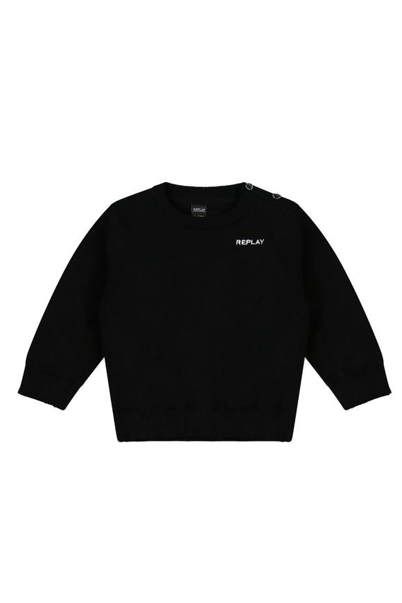 סווטשירט REPLAY לוגו מותג בצד לתינוקות BLACK / 3-6M
