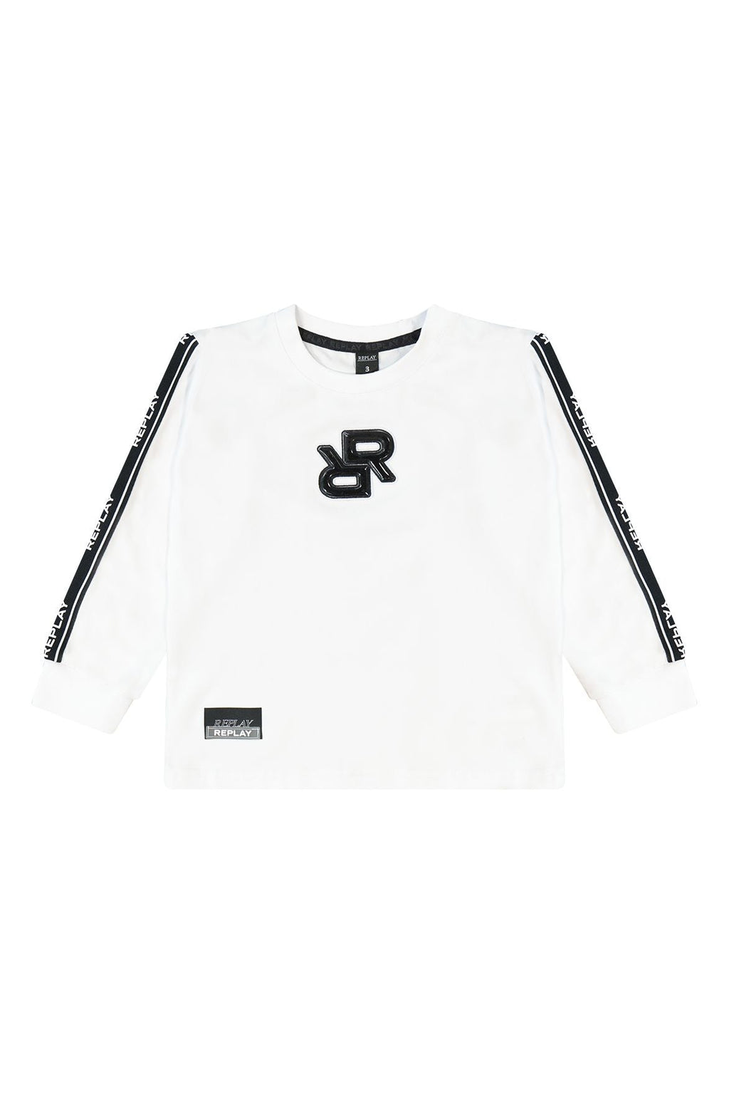 חולצת טישרט REPLAY לוגו מותג בשרוול לתינוקות WHITE / 3-6M