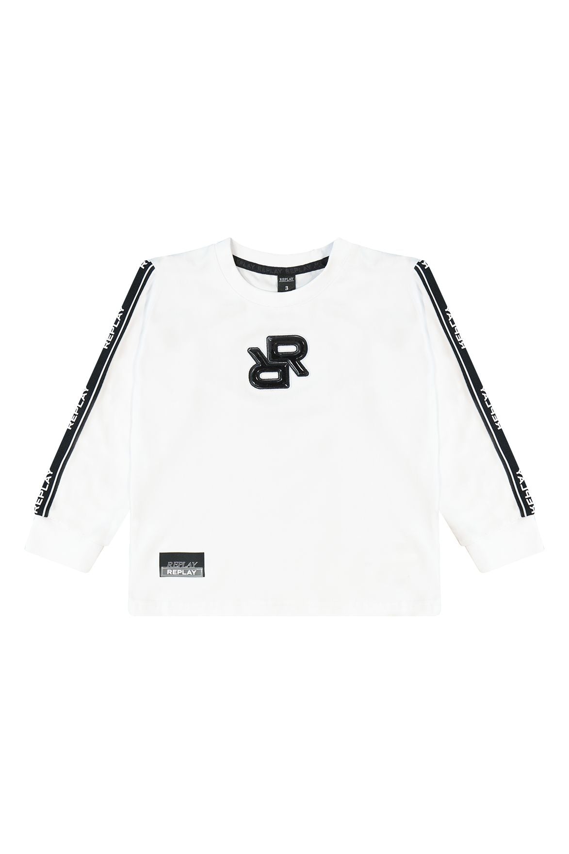 חולצת טישרט REPLAY לוגו מותג בשרוול לתינוקות WHITE / 3-6M