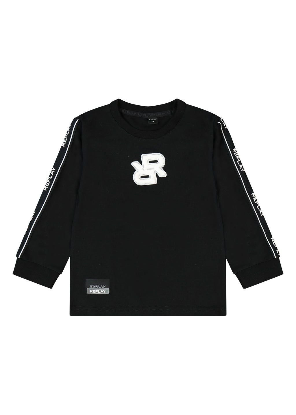 חולצת טישרט REPLAY לוגו מותג בשרוול לתינוקות BLACK / 3-6M