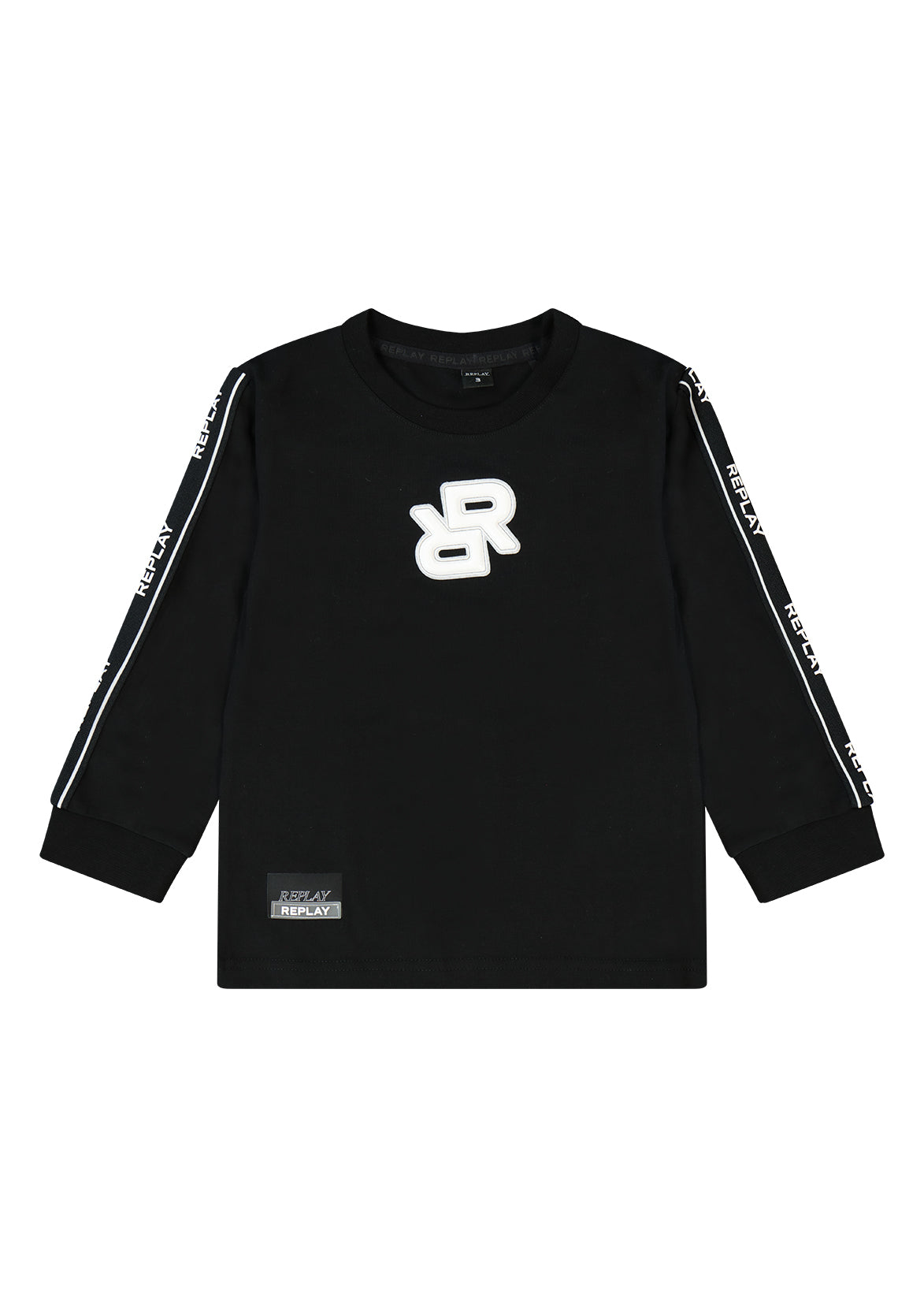 חולצת טישרט REPLAY לוגו מותג בשרוול לתינוקות BLACK / 3-6M