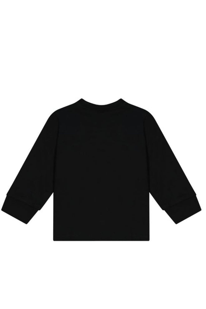 חולצת טישרט REPLAY הדפס לוגו גדול לתינוקות BLACK / 3-6M