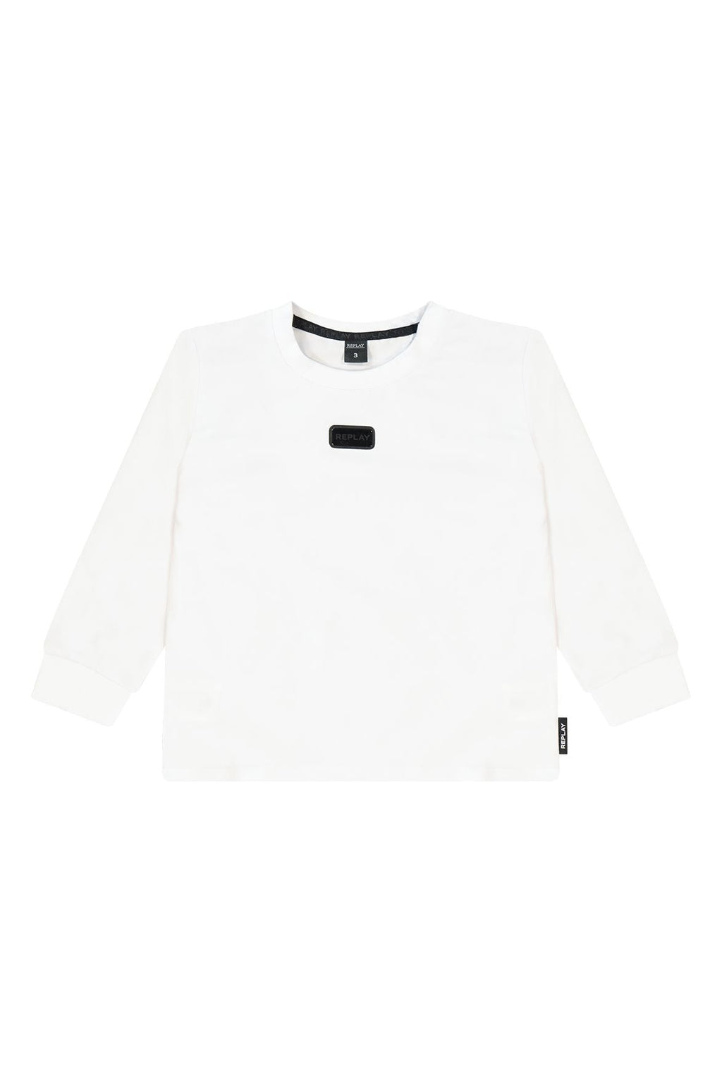 חולצת טישרט REPLAY לוגו קטן באמצע לתינוקות WHITE / 3-6M