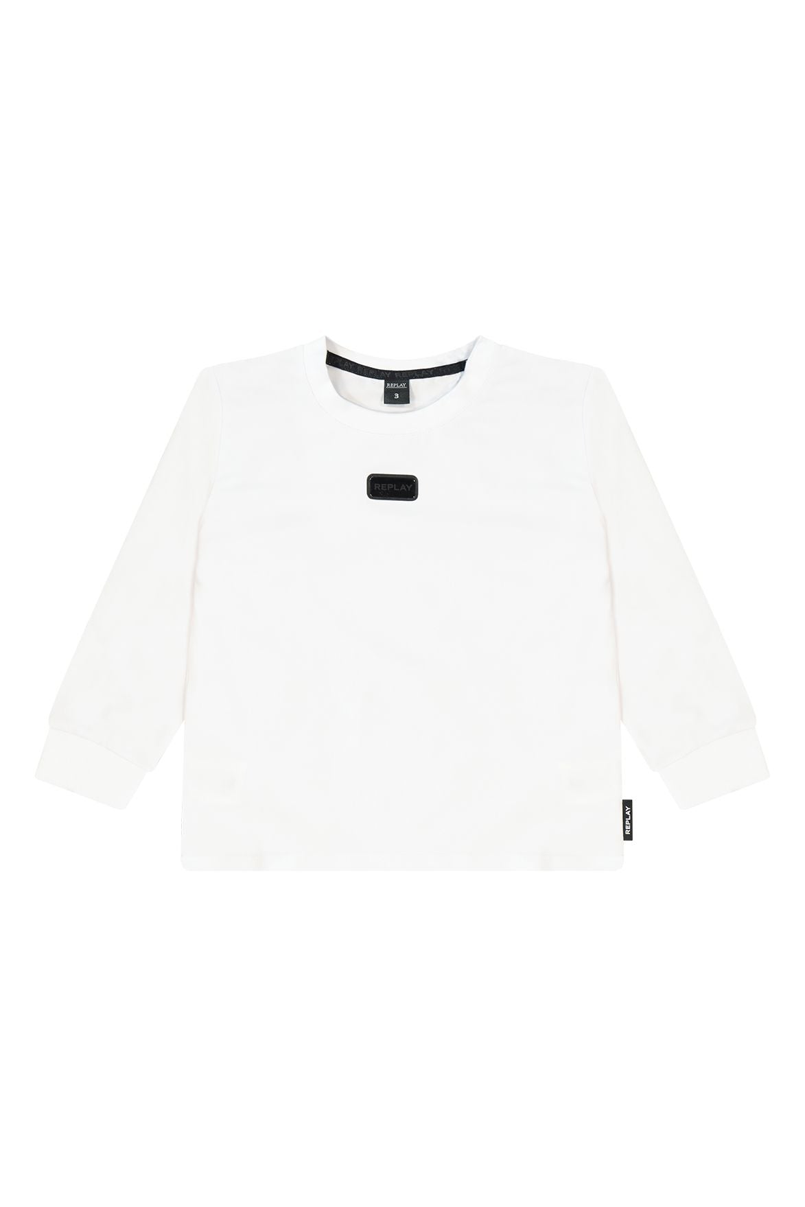 חולצת טישרט REPLAY לוגו קטן באמצע לתינוקות WHITE / 3-6M