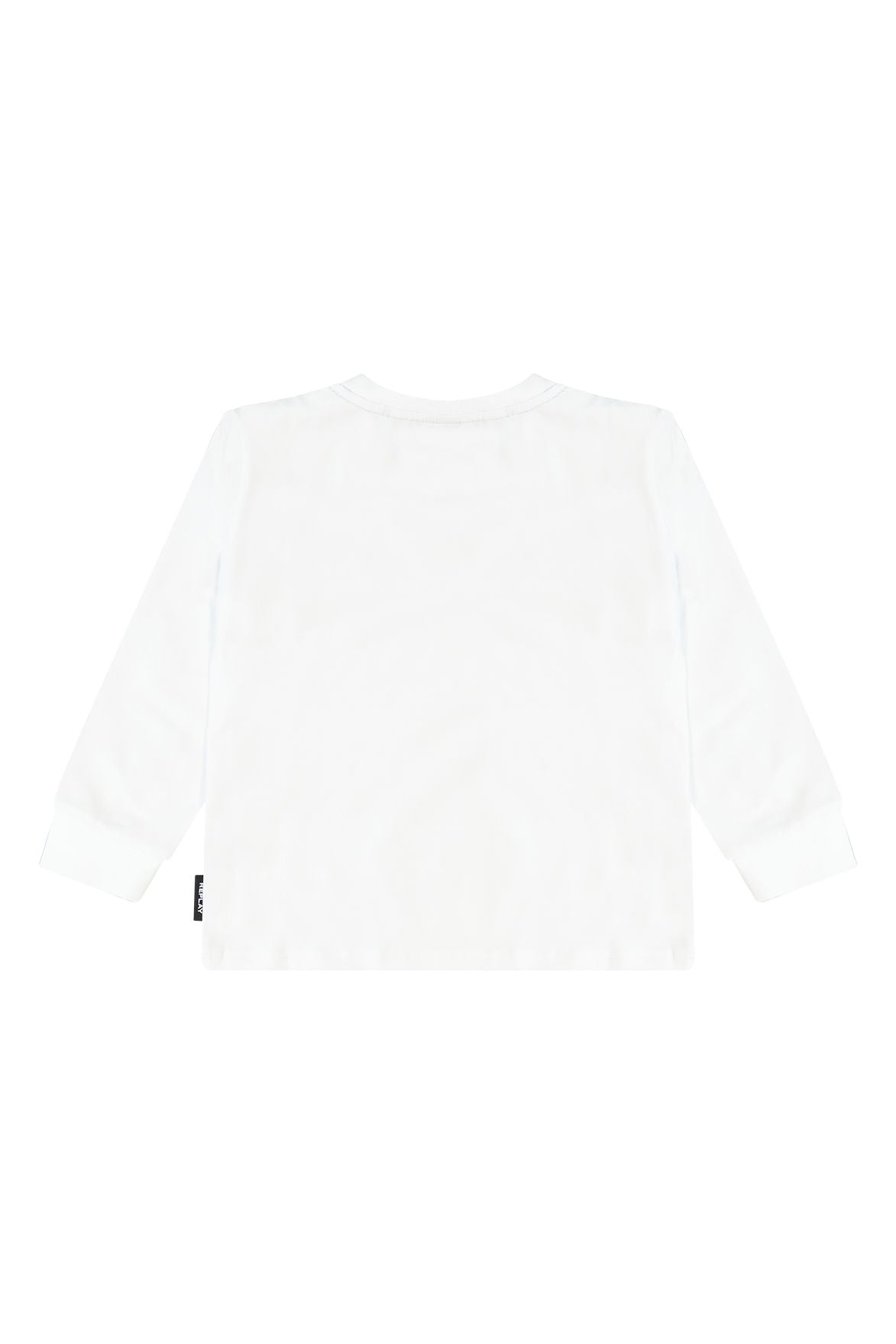 חולצת טישרט REPLAY לוגו קטן באמצע לתינוקות WHITE / 3-6M