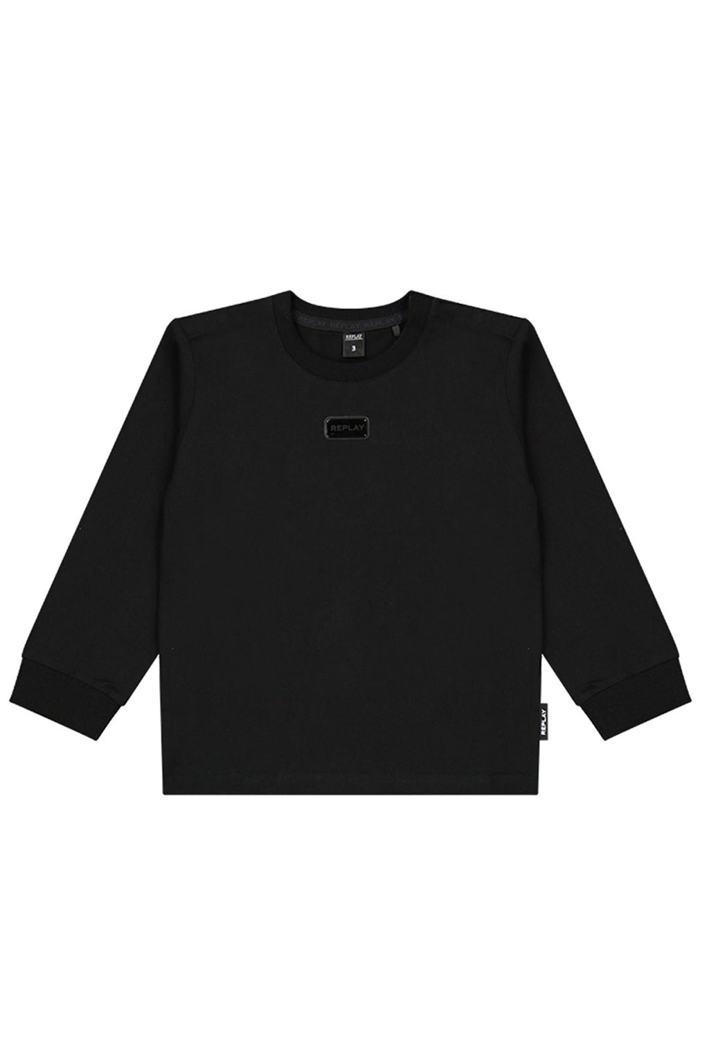 חולצת טישרט REPLAY לוגו קטן באמצע לתינוקות BLACK / 3-6M