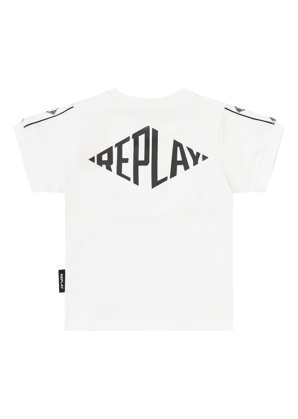 חולצת טישרט REPLAY עם לוגו גדול גרפי וצווארון ריב לתינוקות