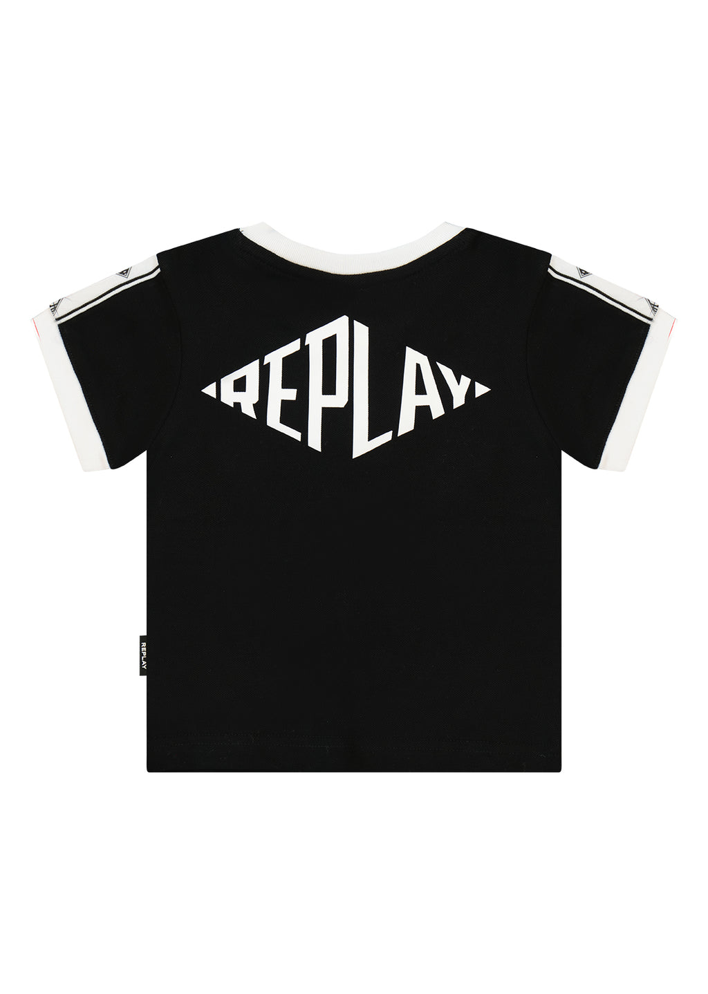 חולצת טישרט REPLAY עם לוגו גדול גרפי וצווארון ריב לתינוקות