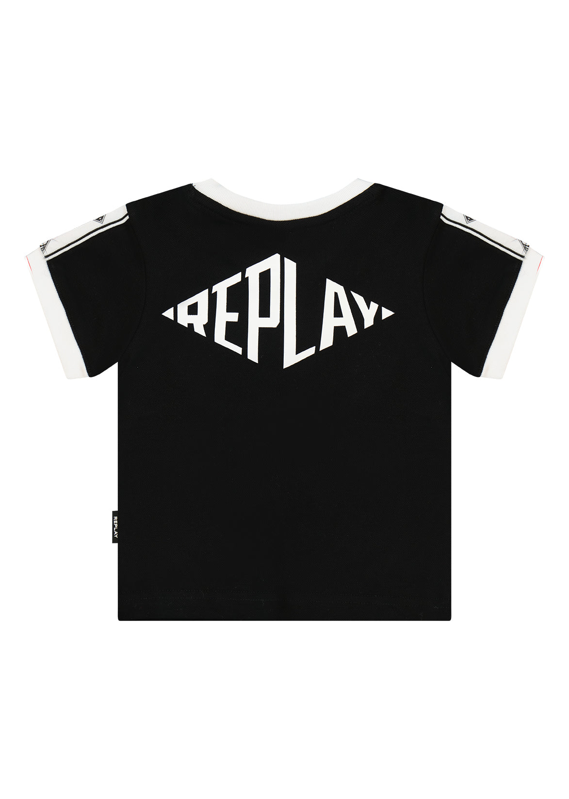 חולצת טישרט REPLAY עם לוגו גדול גרפי וצווארון ריב לתינוקות