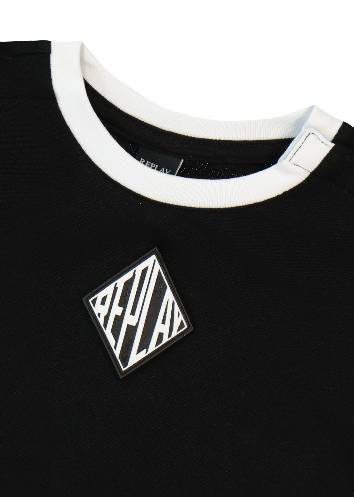 חולצת טישרט REPLAY עם לוגו גדול גרפי וצווארון ריב לתינוקות