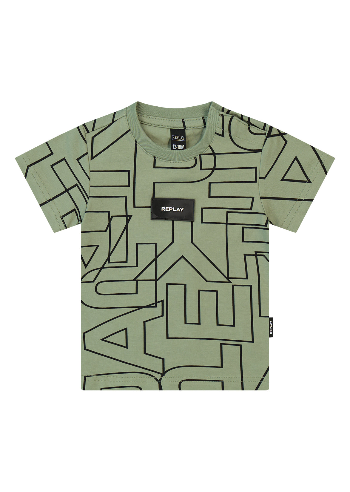 חולצת טישרט REPLAY עם הדפס אול אובר גרפי  לתינוקות Green / 3-6M
