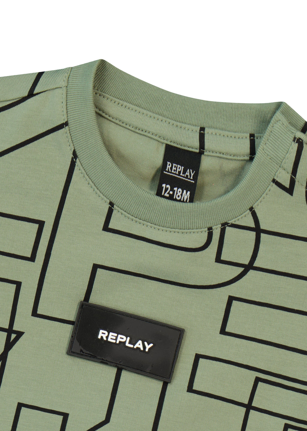 חולצת טישרט REPLAY עם הדפס אול אובר גרפי  לתינוקות Green / 3-6M