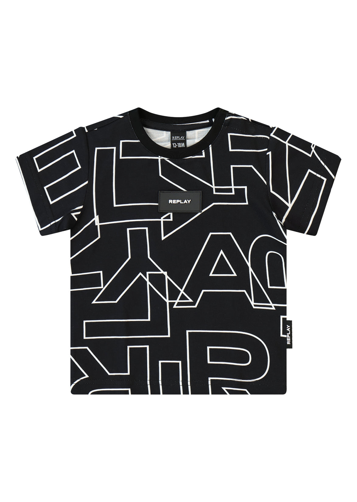 חולצת טישרט REPLAY עם הדפס אול אובר גרפי  לתינוקות BLACK / 3-6M