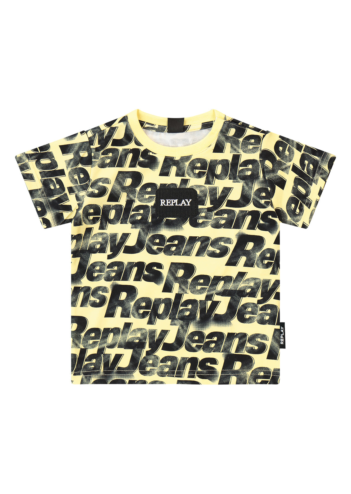 חולצת טישרט REPLAY עם הדפס אול אובר טקסטורלי לתינוקות Yellow / 3-6M