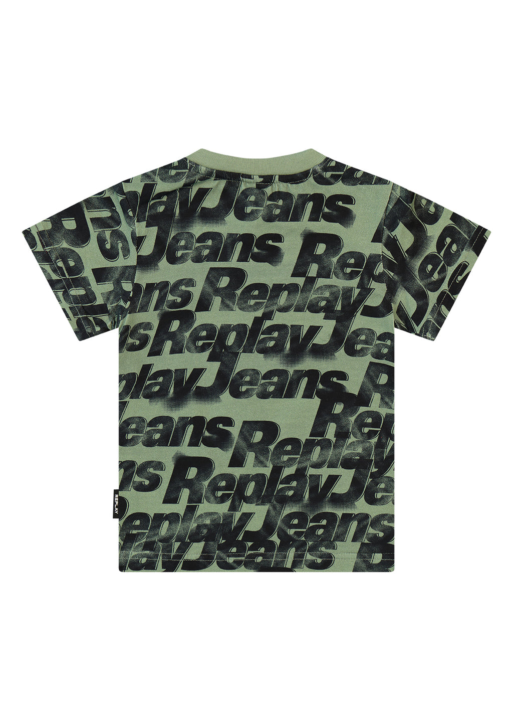 חולצת טישרט REPLAY עם הדפס אול אובר טקסטורלי לתינוקות Green / 3-6M