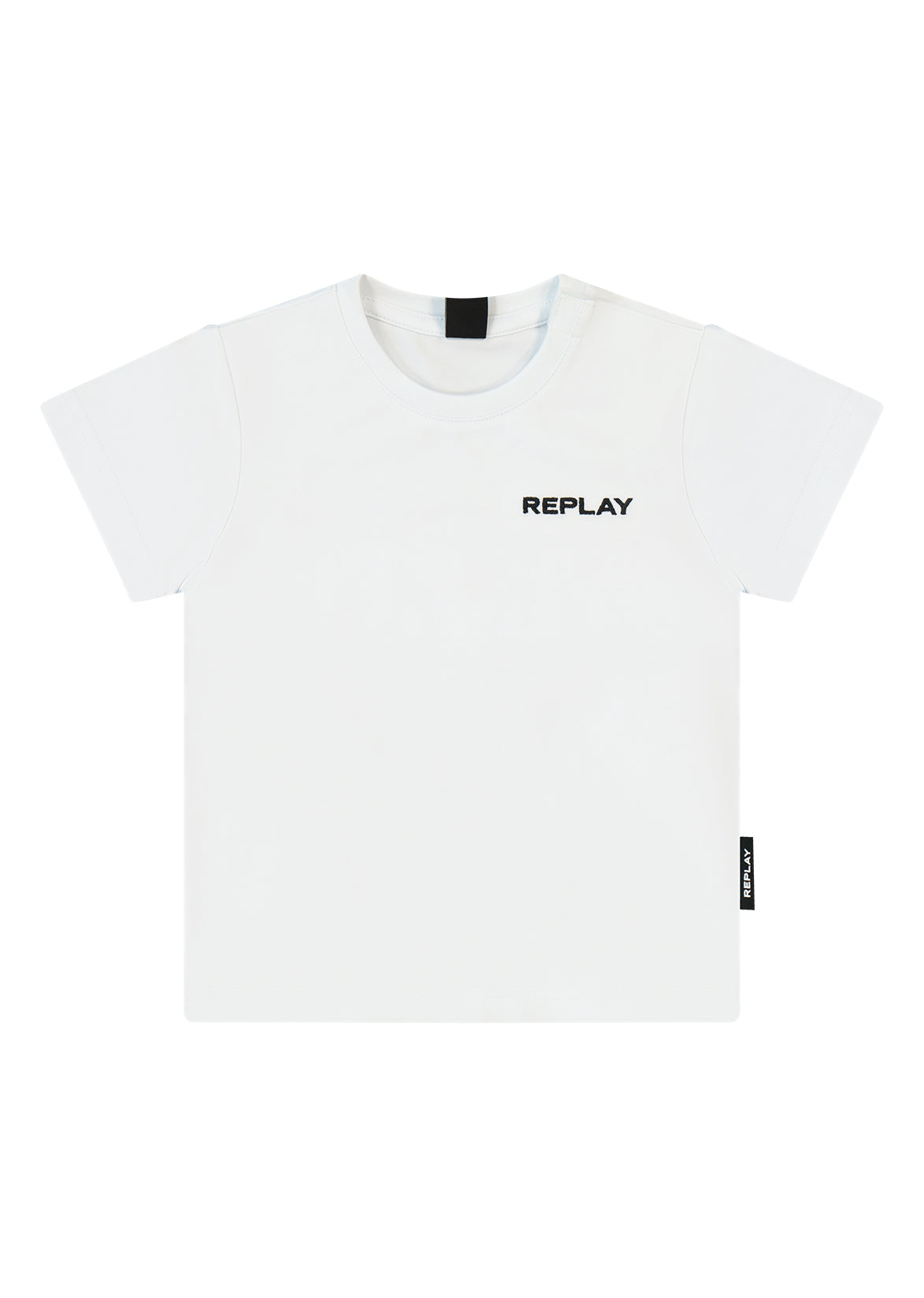 חולצת טישרט REPLAY בסיס עם לוגו קטן בחזה בצד החולצה לתינוקות WHITE / 3-6M