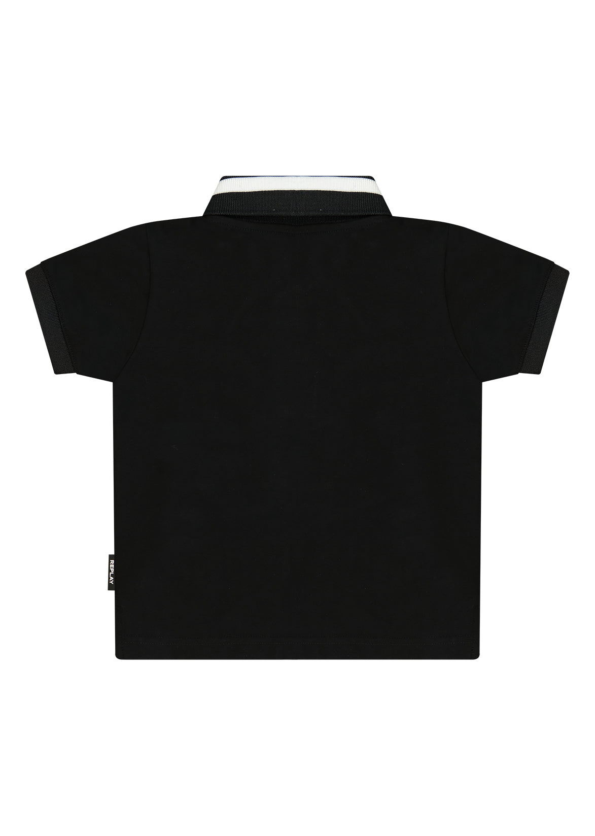 חולצת צווארון REPLAY פס אלכסוני בחזה ולוגו קטן לתינוקות BLACK / 3-6M