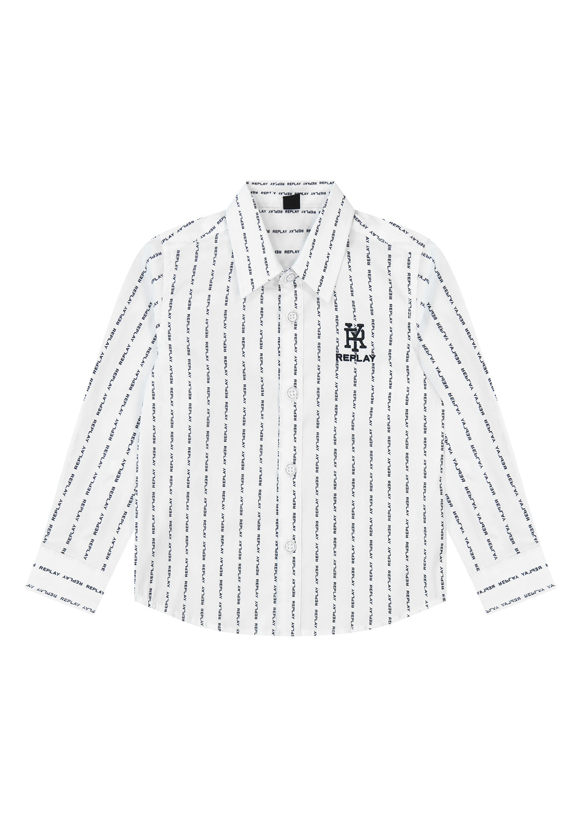 חולצה מכופתרת REPLAY עם לוגו קטן בחזה וגזרה קלאסית לתינוקות WHITE / 3-6M