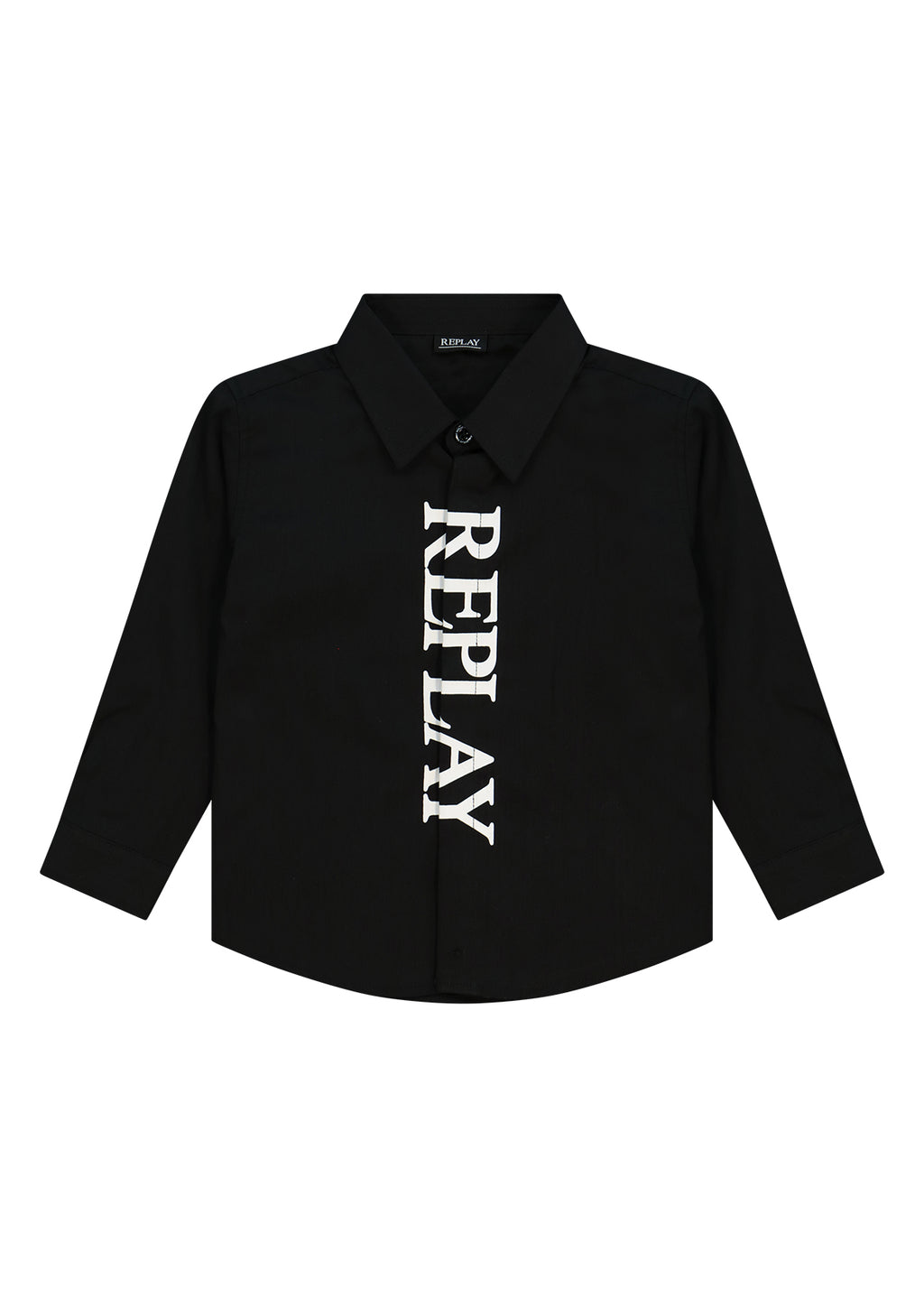 חולצה מכופתרת REPLAY עם לוגו גדול לאורך לתינוקות BLACK / 3-6M
